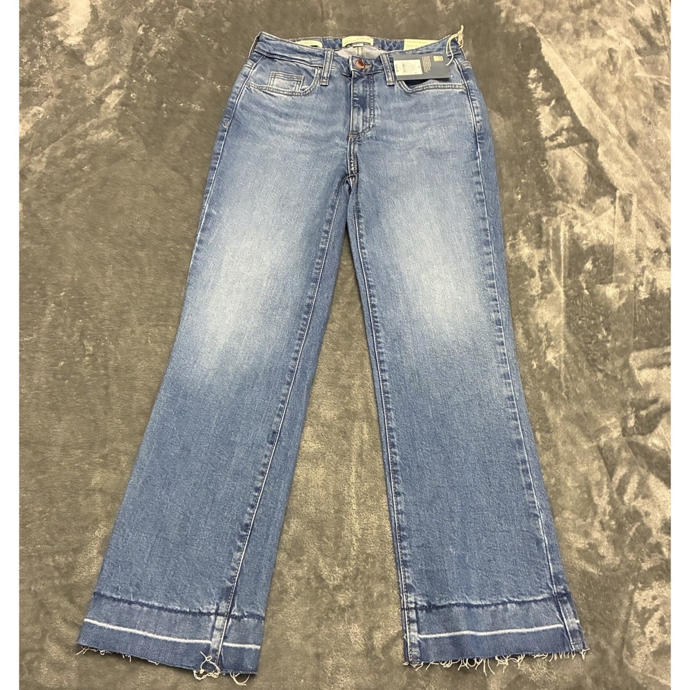 Universal Thread Ankle Bootcut Jeans Women 0 Blue NEW Raw Hem Vintage Stretch